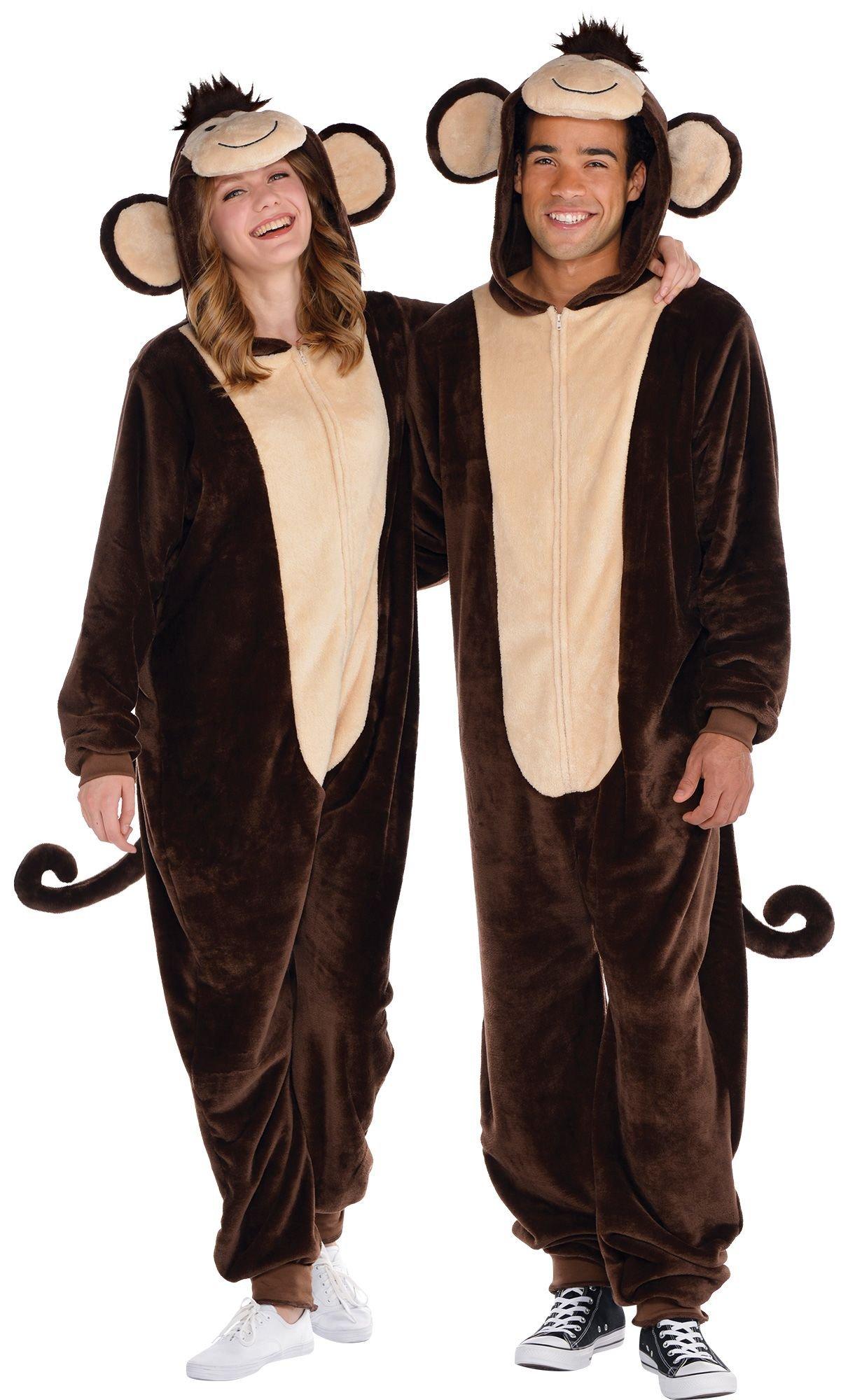 Adult Zipster Monkey One-Piece Pajama Costume